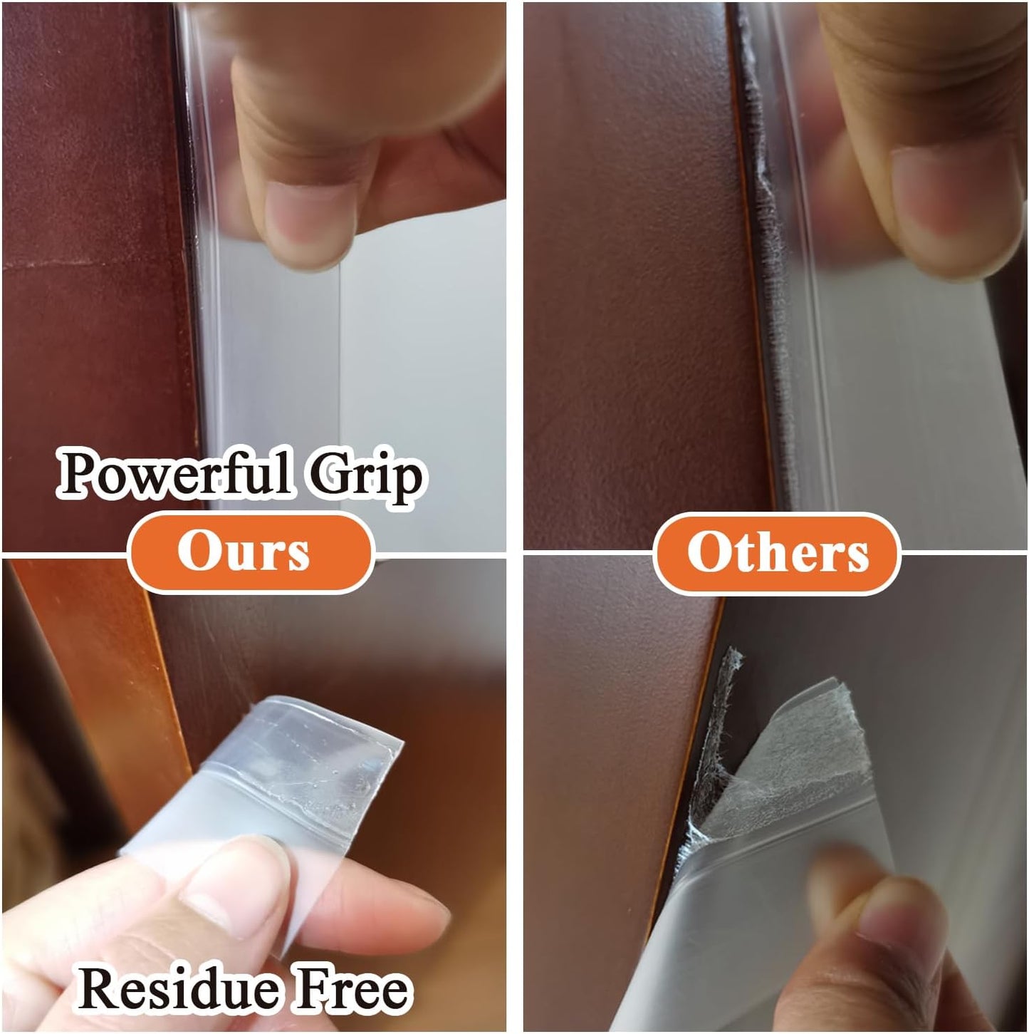 No Residue 32.8FT Door Weather Stripping Door Seal Strip, Silicone Sealing Sticker Sealing Tape for Door Draft Stopper Self Adhesive for Doors, Windows,(Transparent,45MM)