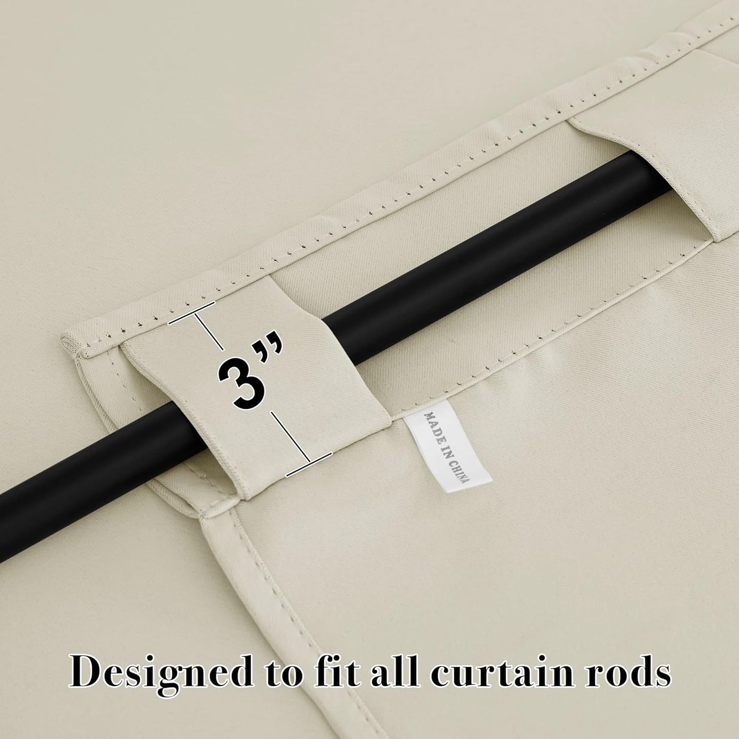 RYB HOME Bathroom Curtains Blackout - Thermal Insulating Privacy Small Window Curtains Short for Bedroom Basement Kitchen Kids Nursery Cabinet, Wide 42 x Long 30 inches, 2 Panels, Beige