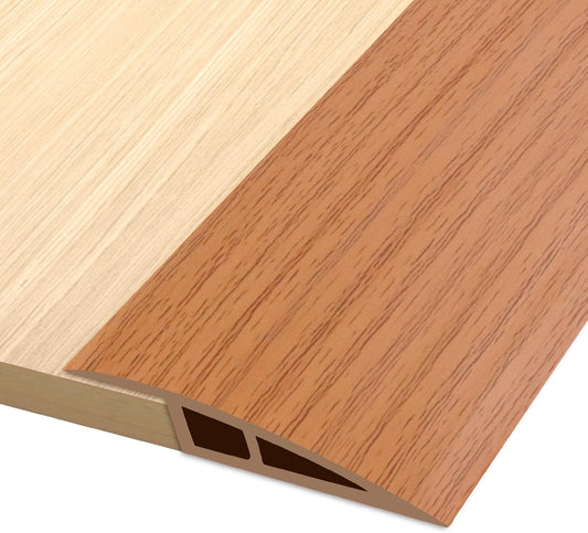 Vinyl Door Threshold Flooring Transition Strip Self Adhesive Carpet Edging Strip for Laminate Doorway Edge Threshold from 2/5" to 3/5" (Yellow Wood Grain, 3.3 Ft)