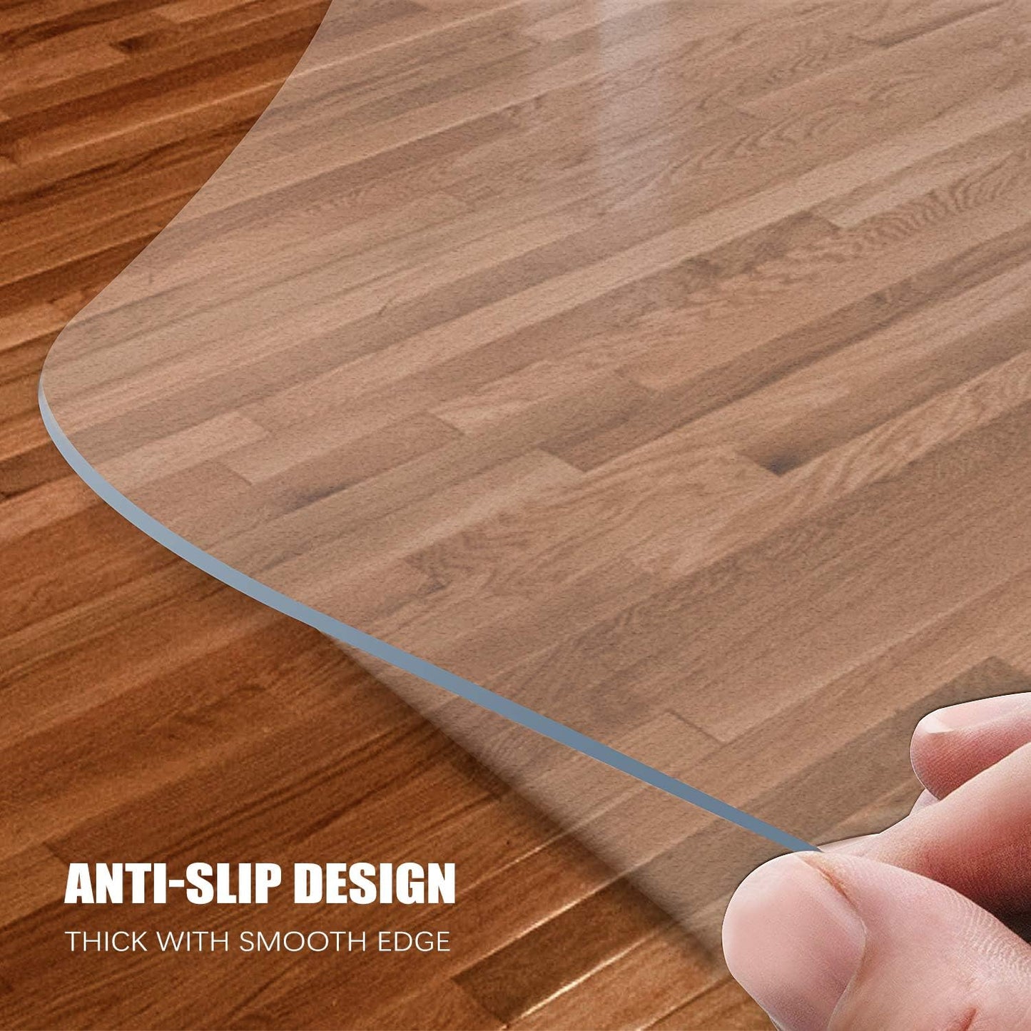 Kuyal Clear Chair Mat, Hard Floor Use, 48" x 32" Transparent Office Home Floor Protector mat Chairmats (48" x 32" Rectangle)