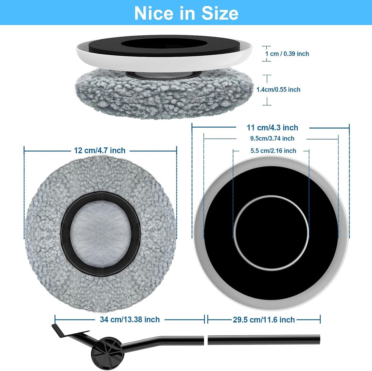 New Upgrade Furniture Sliders, Multi-Surface 3-in-1 Furniture Movers Sliders, Round Moving Pads with 8PCS 4.3" Carpet Sliders+4PCS Hard Floor Socks+1 Lifter, Protect Floor and Easily Move Furniture