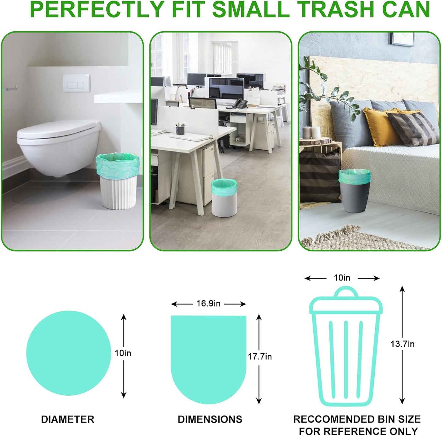 Small Biodegradable Trash Bags 1.2 Gallon - Mini Compostable Garbage Bag Unscented Strong Thicken Rubbish Waste Can Liners For Outdoor Camping Garden and Kitchen (Blue, 100 Count)