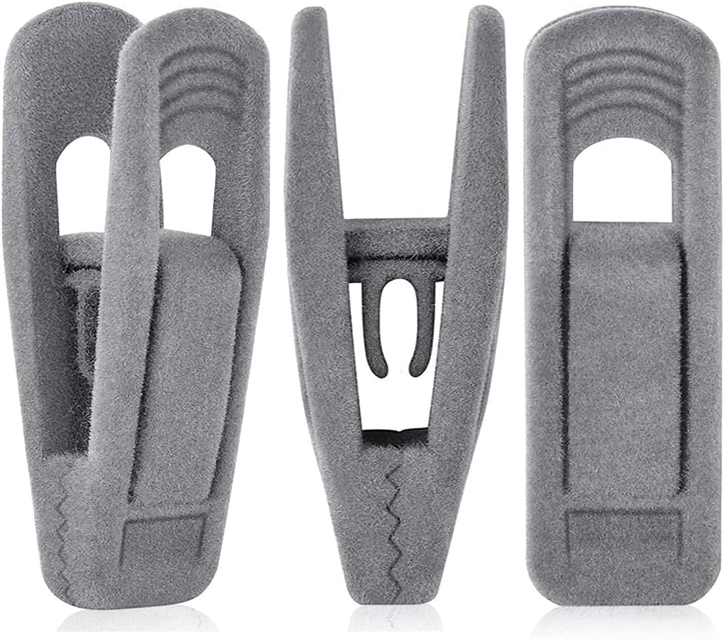 Grey Velvet Clips for Velvet Hangers - 20 PCS Gray Non Slip Velvet Hanger Clip, Pants Hanger Velvet Clips Fit for Slim Velvet Hangers, Clothes-pins for Grey Velvet Hangers