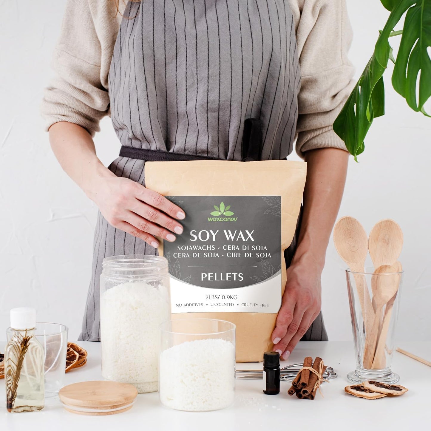 Soy Wax, Waxcanpy Natural Candle Wax, Organic Soy Wax for Candle Making from Farm, No Additives, Harmless and Pure (20lb)