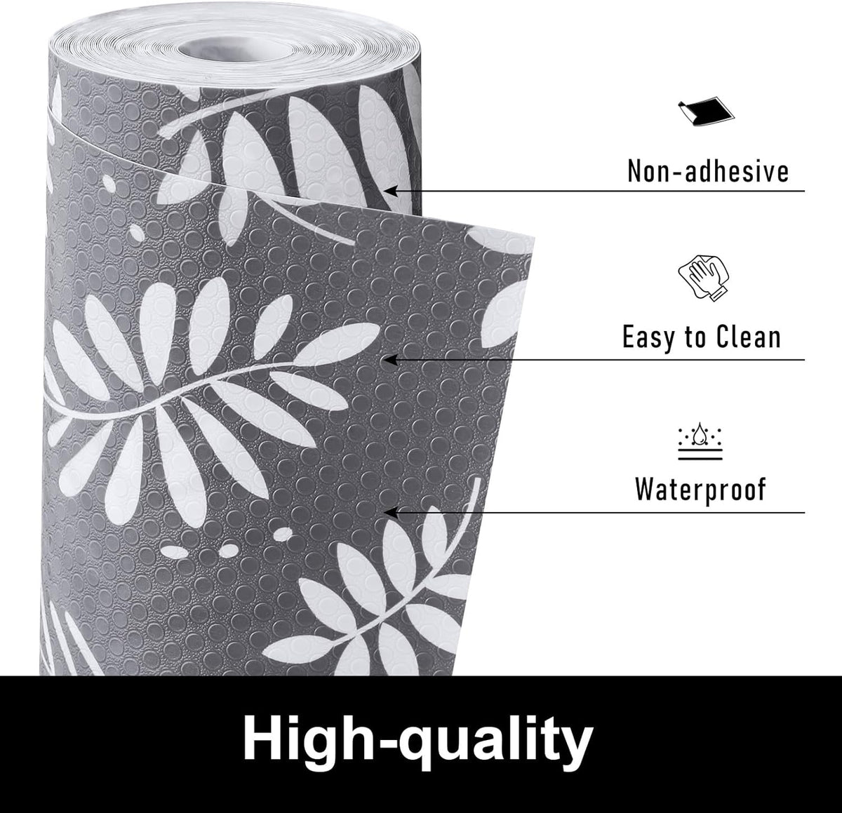 Cooyes Shelf Liners for Kitchen Cabinets Waterproof & Oil-Proof Kitchen Cupboard Mats Non-Slip Drawer Mats EVA Material Non Adhesive Fridge Liner for Shelves