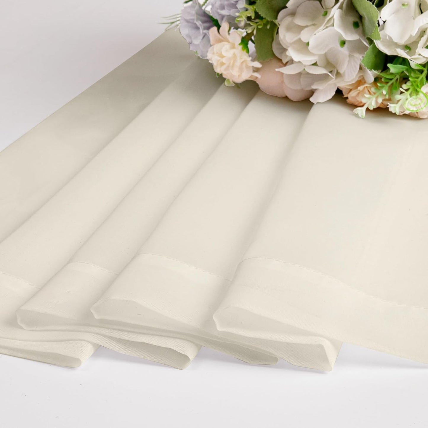 Chyhomenyc Cream Sheer Curtains 84 Inches Long 2 Panels Set- Light Filtering Curtains for Bedroom, Soft Airy Voile Rod Pocket Living Room Window Drapes, 42Wx84L Inches, 2 PCS