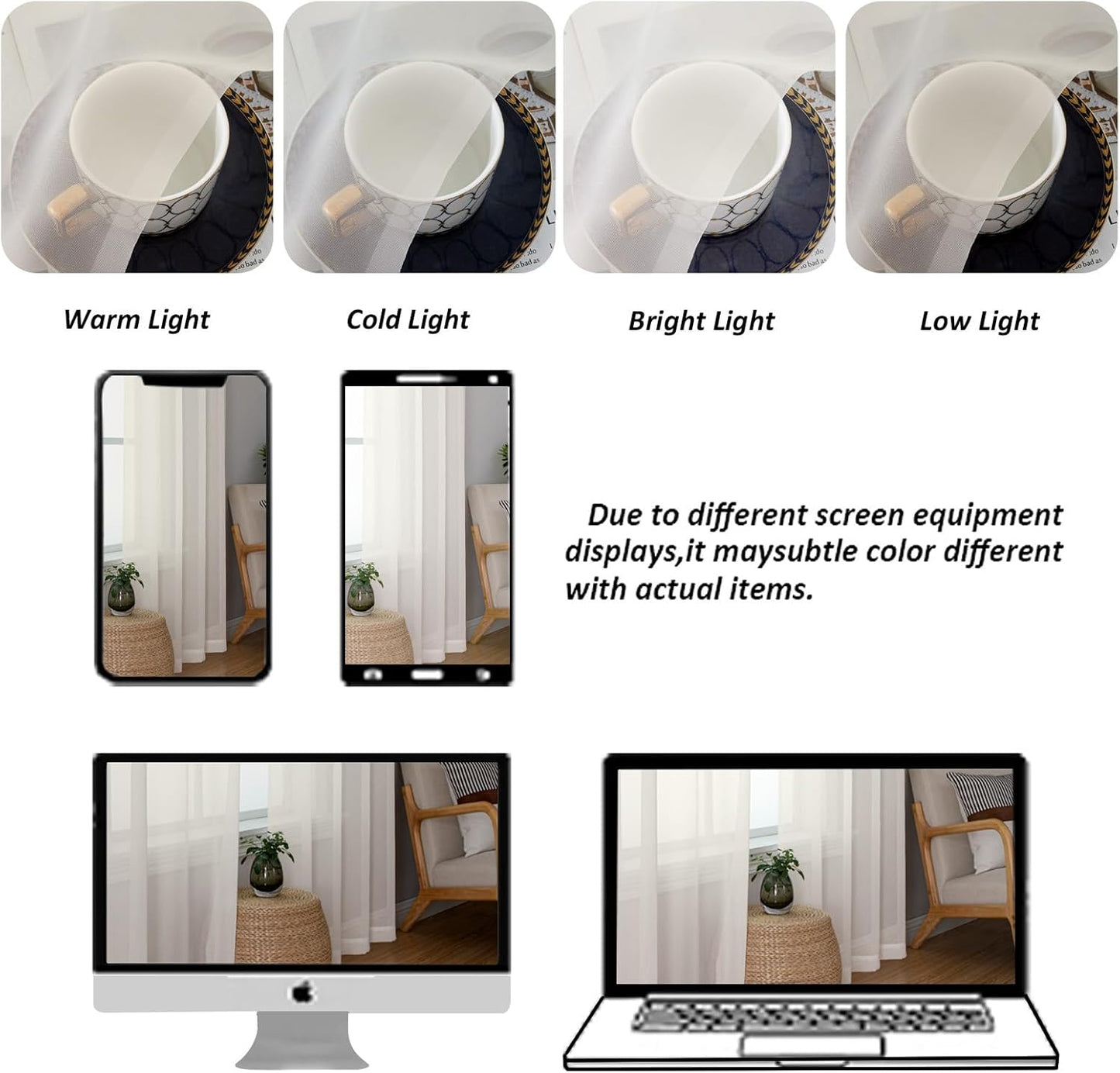 Chyhomenyc Extra Long Ivory Sheer Curtains 144 inch 2 Panels, Translucent Backdrop Window Scarf Drapes for Canopy Bed/Wedding/Living Room/Anniversary, 12FT Length, Each 59Wx144L in, 2PCS