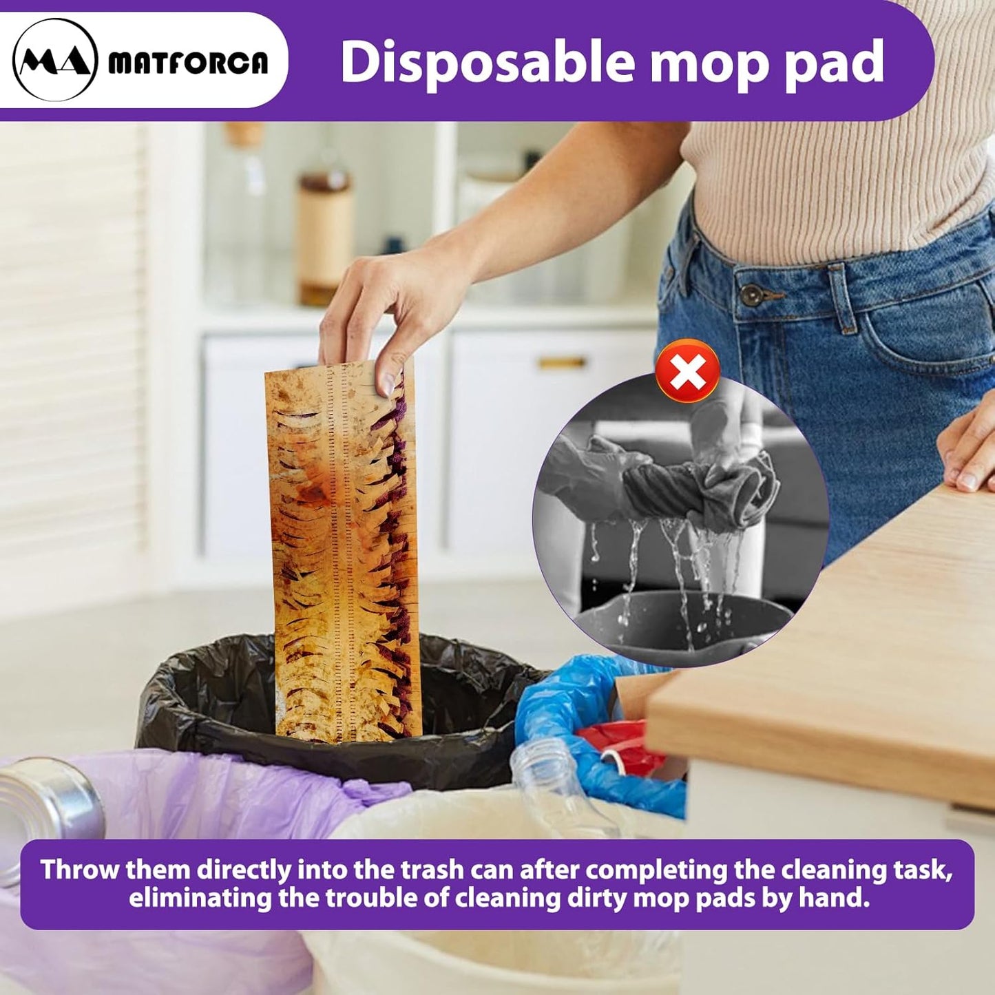 30 Pack Swiffer Power Mop Refills - Disposable Mop Pads for Swiffer Power Mop, Super Absorbent Wet Pads Refill for Deep Cleaning Hardwood, Tile, and Laminate Floors
