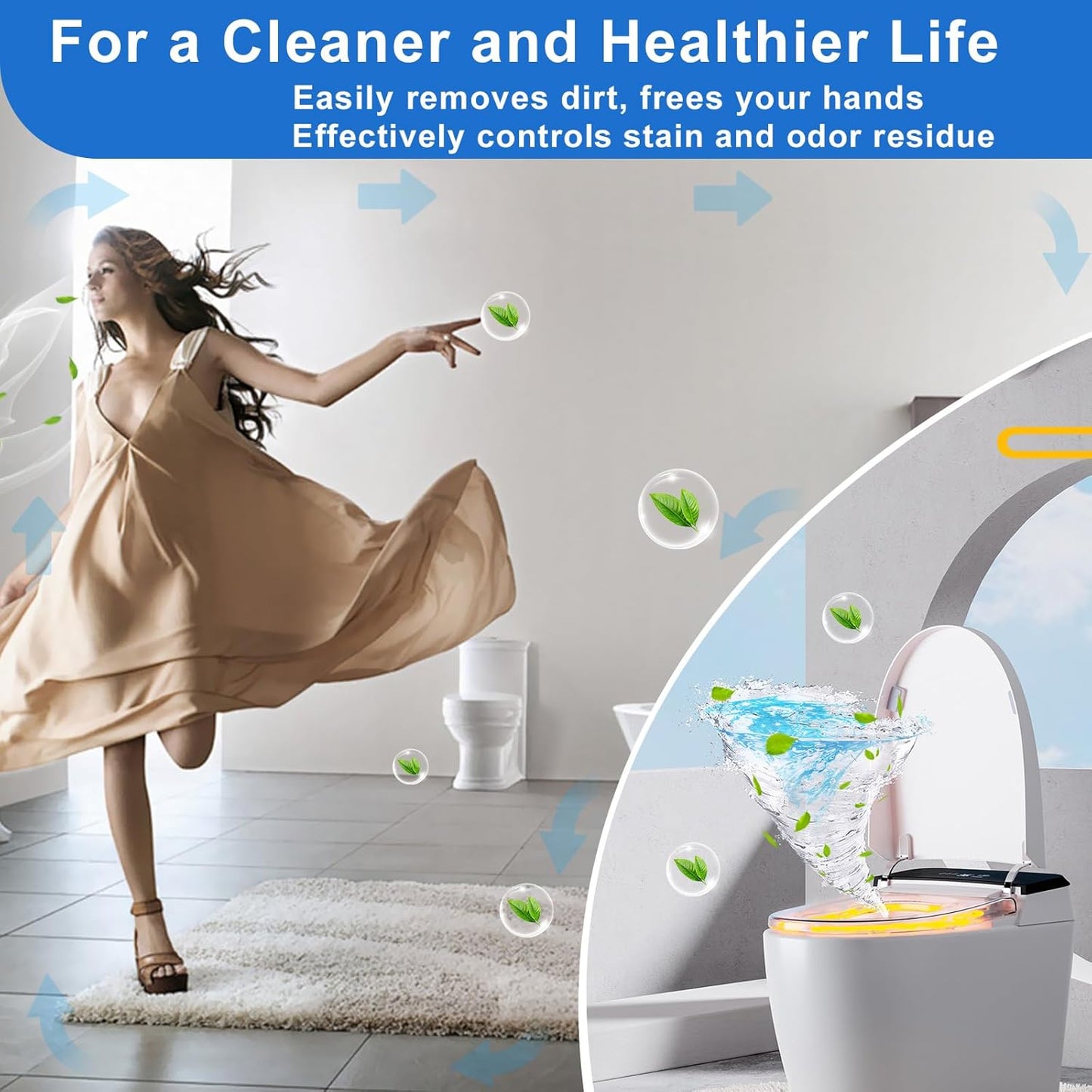 Toilet Bowl Cleaner Tablets 40 Pcs, Septic Safe Automatic Toilet Tank Cleaner with Sustained-Release Technology, Powerful Long-Lasting Blue Tabs for Bathroom Stain Remover & Deodorizer
