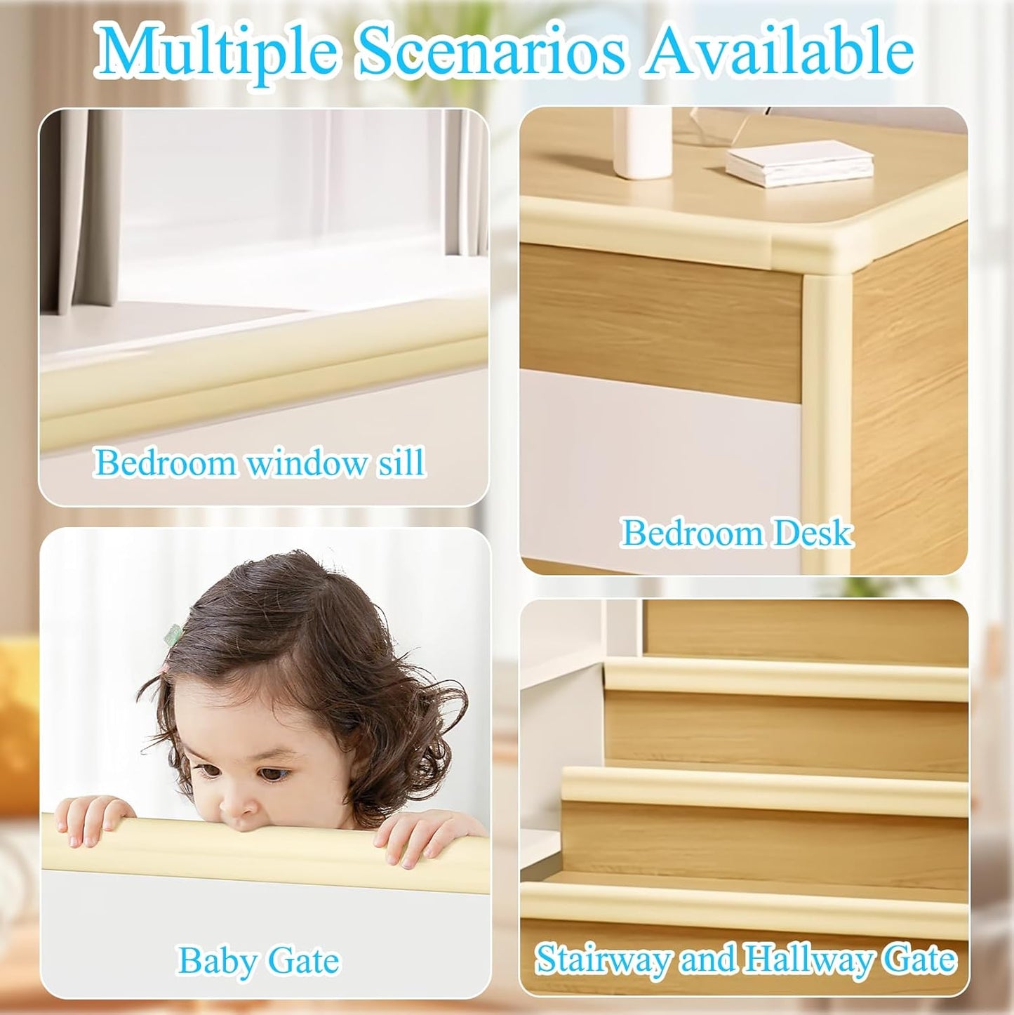Baby Proofing Edge Corner Protector,1Roll L-Shape Soft Cabinet Door Bumper Corner Strip,4 Furniture Safety Bumper Corner Guards,Wall Protector,Self Adhesive,for Nursery,Fireplace,Kitchen,Table