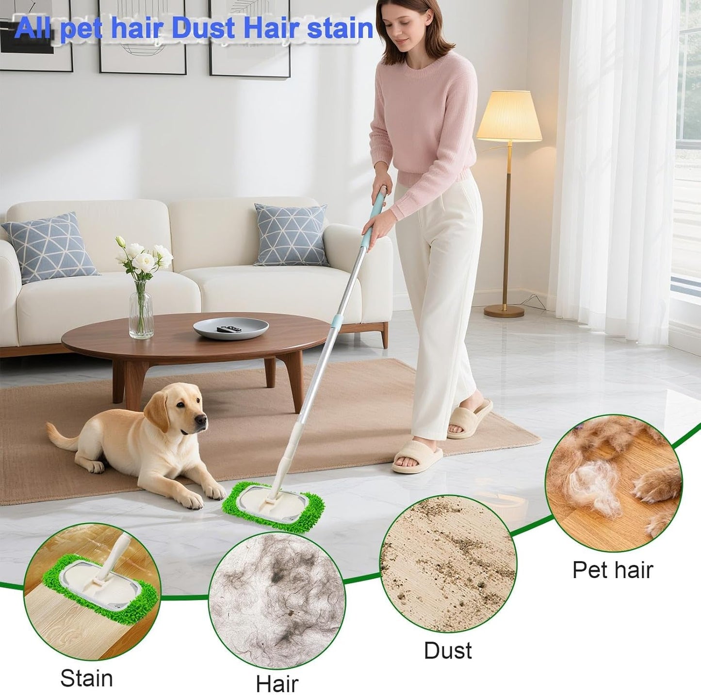 5 Pack Wet Mop Pads Refills for Swiffer Sweeper Mop Microfiber Reusable Replacement Mopping Pad for Surface Hardwood Floor Cleaning Mops Pads