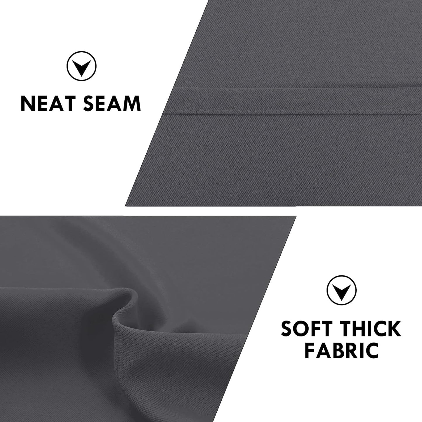 DWCN Blackout Curtains for Bedroom 72 Inch Length 2 Panels Set, Solid Thermal Insulated Energy Saving Rod Pocket Window Treatment Curtains Blackout Drapes (W42 x L72 Inch, Dark Grey)