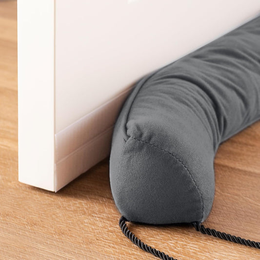 Sunolga 28" Door Draft Stopper Blocks Hot and Cold Air with Removable Washable Cover for Gaps Up to 3", All-Season Seal for Noise, Door Sweep for Bottom of Door and Window, Home Essentials, Gray