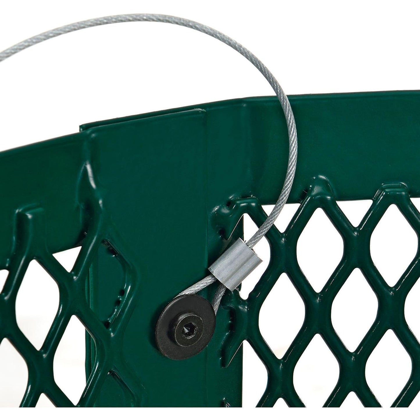 Global Industrial 36 Gallon Outdoor Steel Trash Can with Dome Lid, Plastic Liner and Anchor Kit Included, 23-1/2" Diameter x 40" H, Powder Coat Finish, Unassembled, Green