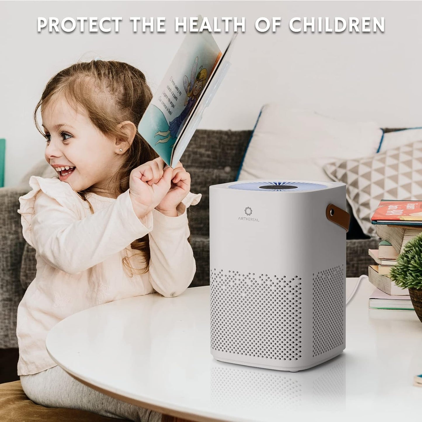 Airthereal ADH70 True HEPA Filter Air Purifier for Desktop, Bedroom and Car with Sleep Mode, Removes Allergies, Dust, Pollen, Smoke and Odor, Type-C USB power cable, Day Dawning, White (2-Pack)