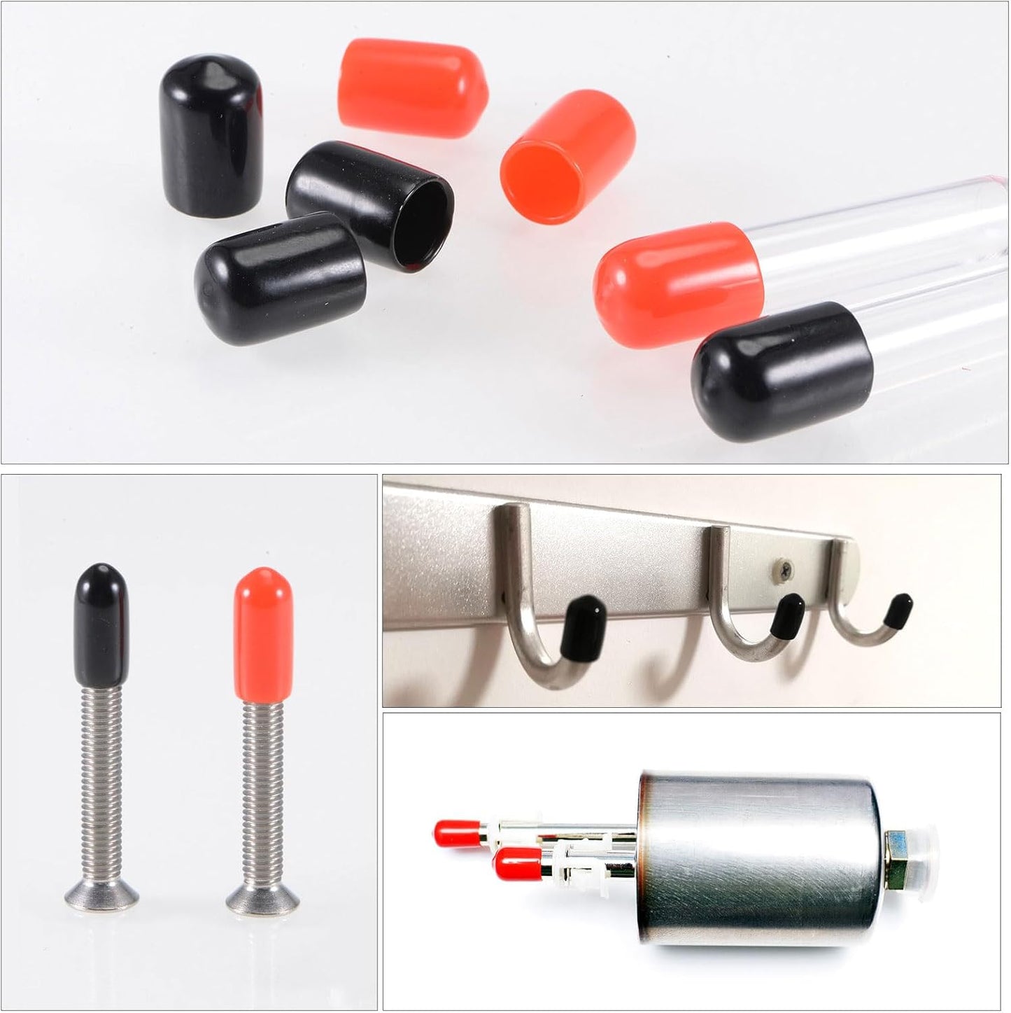 uxcell 20pcs Rubber End Caps 9mm ID Vinyl PVC Round Tube Bolt Cap Cover Screw Thread Protectors Grey