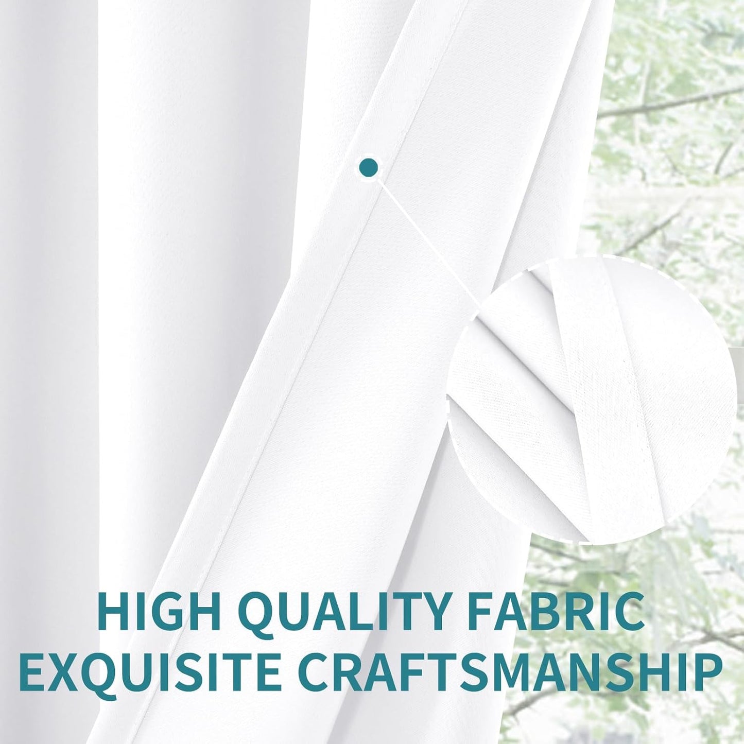 BGment White Curtains 36 Inches Length for Kitchen Cafe Window, Rod Pocket Small Half Window Drapes Privacy for Bathroom Rv Bedroom, 2 Panels, 34 x 36 Inch