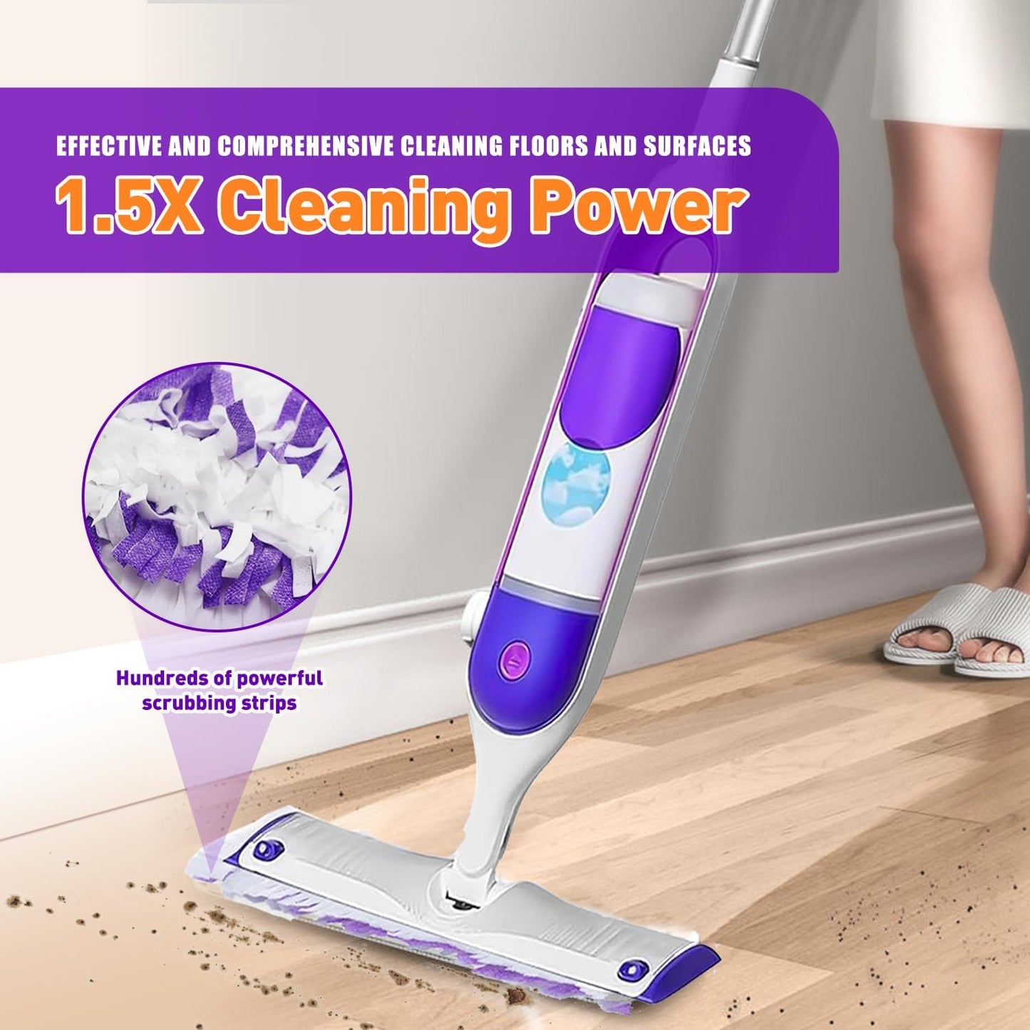 50 Count Disposable Mopping Pads Refills for PowerMop Mopping Pads Multi-Surface Household Replacement Mop Pads,for Swiffer Power Mop Pads, Safe on All Finished Floors.