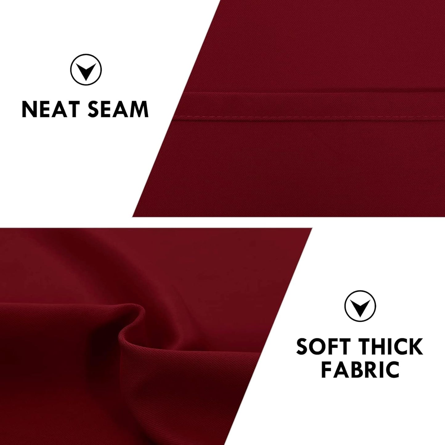 DWCN Burgundy Room Darkening Blackout Curtains - Thermal Insulated Privacy Energy Saving Window Curtain Drapes 42 x 72 inch Length, Set of 2 Bedroom Living Room Curtains