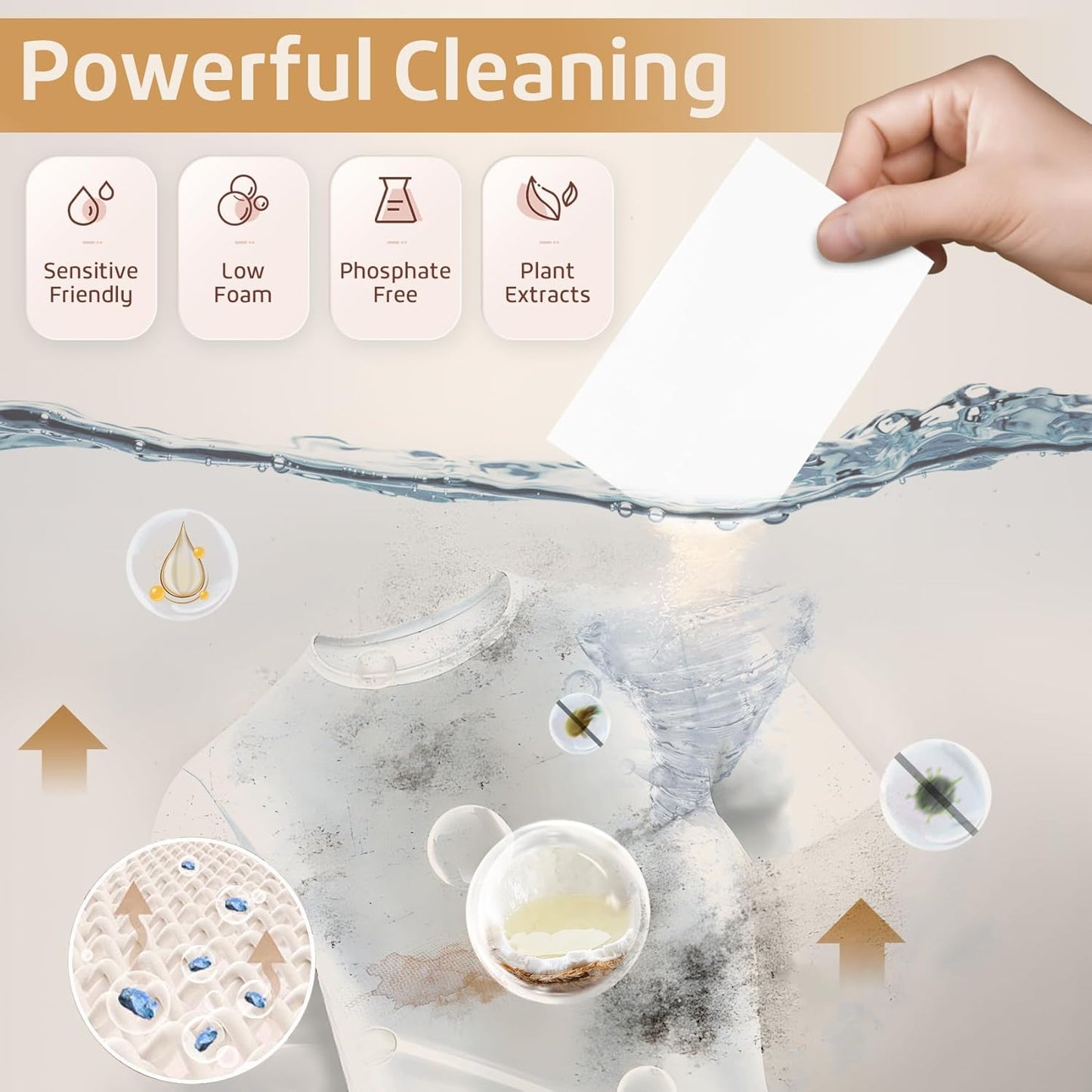 Poesie Laundry Detergent Sheets Magnolia Scent 160 Sheets 80 Large Loads Liquidless Effective Cleaning Zero Waste for All Washing Machine Traveling Dorm Life Save Space
