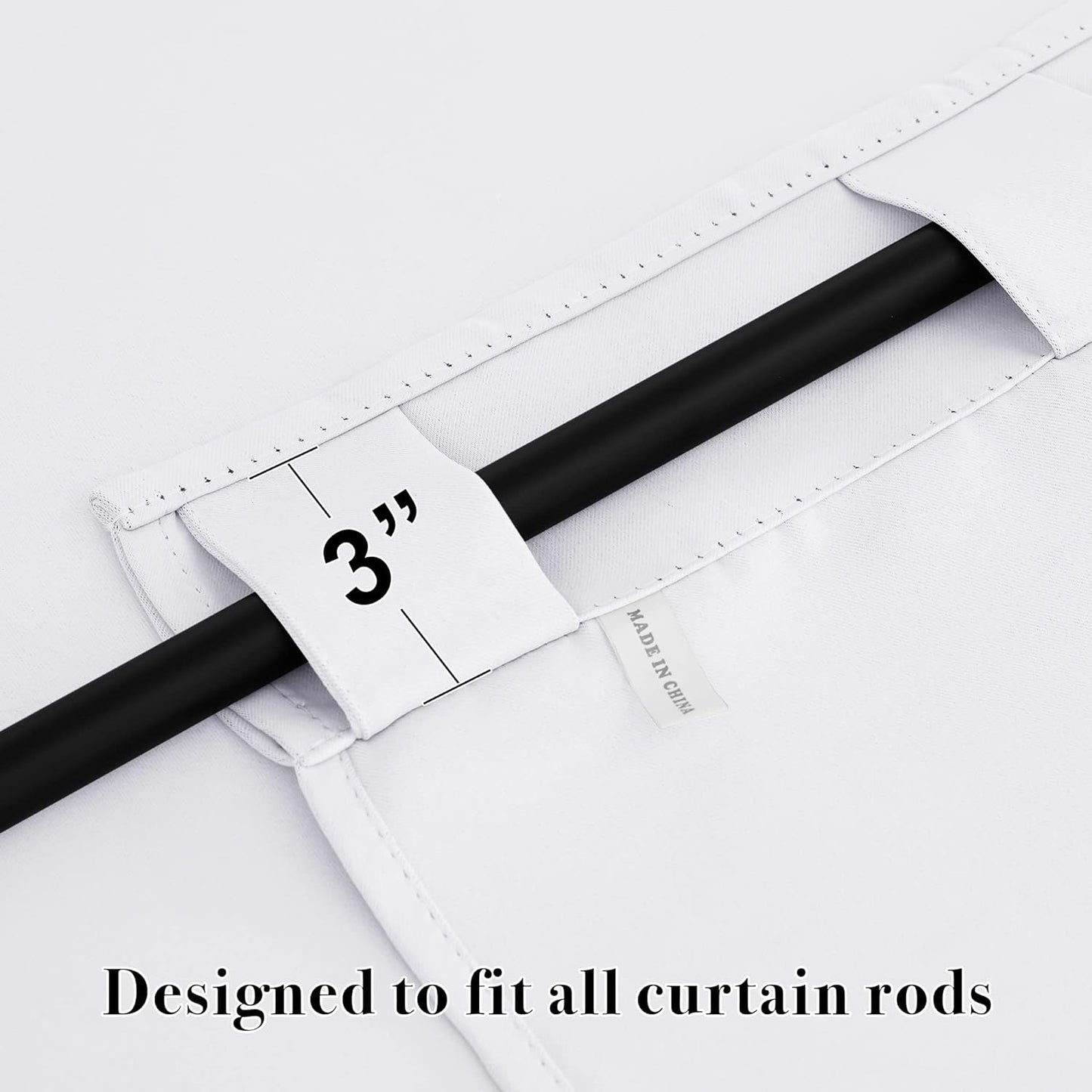 RYB HOME White Short Curtains, Room Darkening Drapes Thermal Insulated Small Window Coverings Full Privacy Protection for Bedroom Bathroom Dining Room, Pure White, W42 x L63 inch, 2 Panels