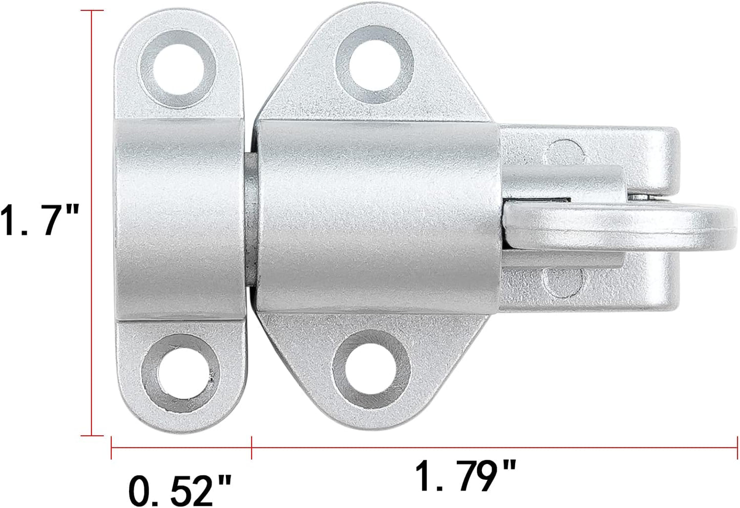 2 Packs Self-Closing Latches，Silver Gray Spring Door Lock，Resilient Bolt Latch Aluminum Alloy Safety Automatic Spring Barrel Slide Door Lock with Screws,Used for Gate,Window and Cabinet etc
