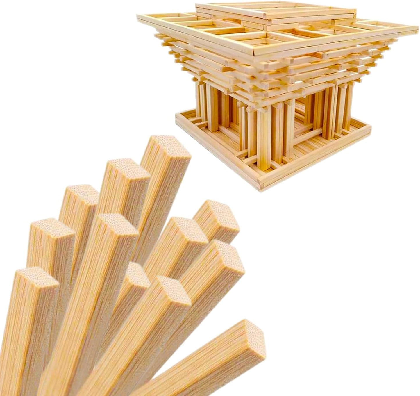 1/2 x 12 Inch 50 PCS Square Dowel Rods Wood Sticks Wooden Dowel Rods Unfinished Bamboo Sticks - for Crafts,Home Decor, Model Making and DIYers