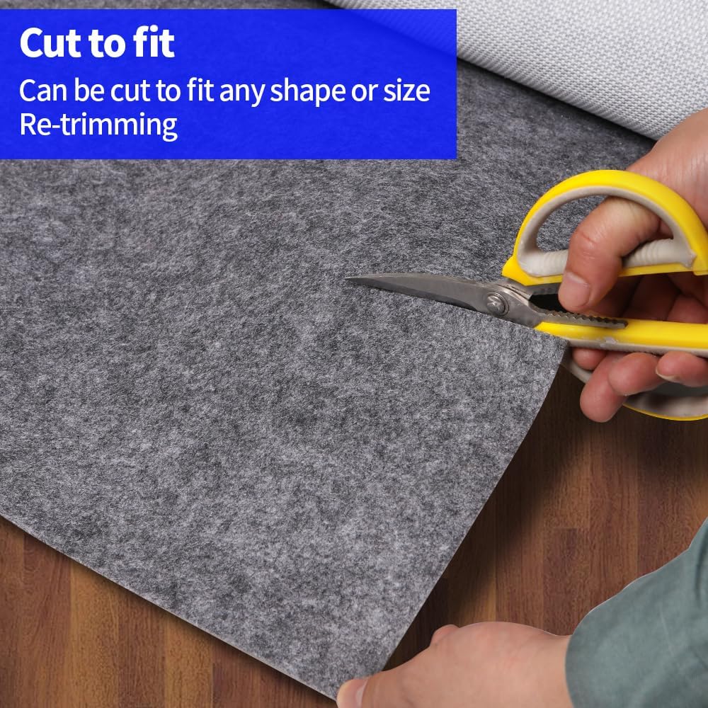 100% Waterproof Non-Slip 1/4” Extra Thick 5x7 ft Rug Pad for Large Area Rugs Durable Felt Floor Protection pad for All Floors, Suitable for Cutting. Rug Pads Keep Rugs in Place and Provide Cushioning