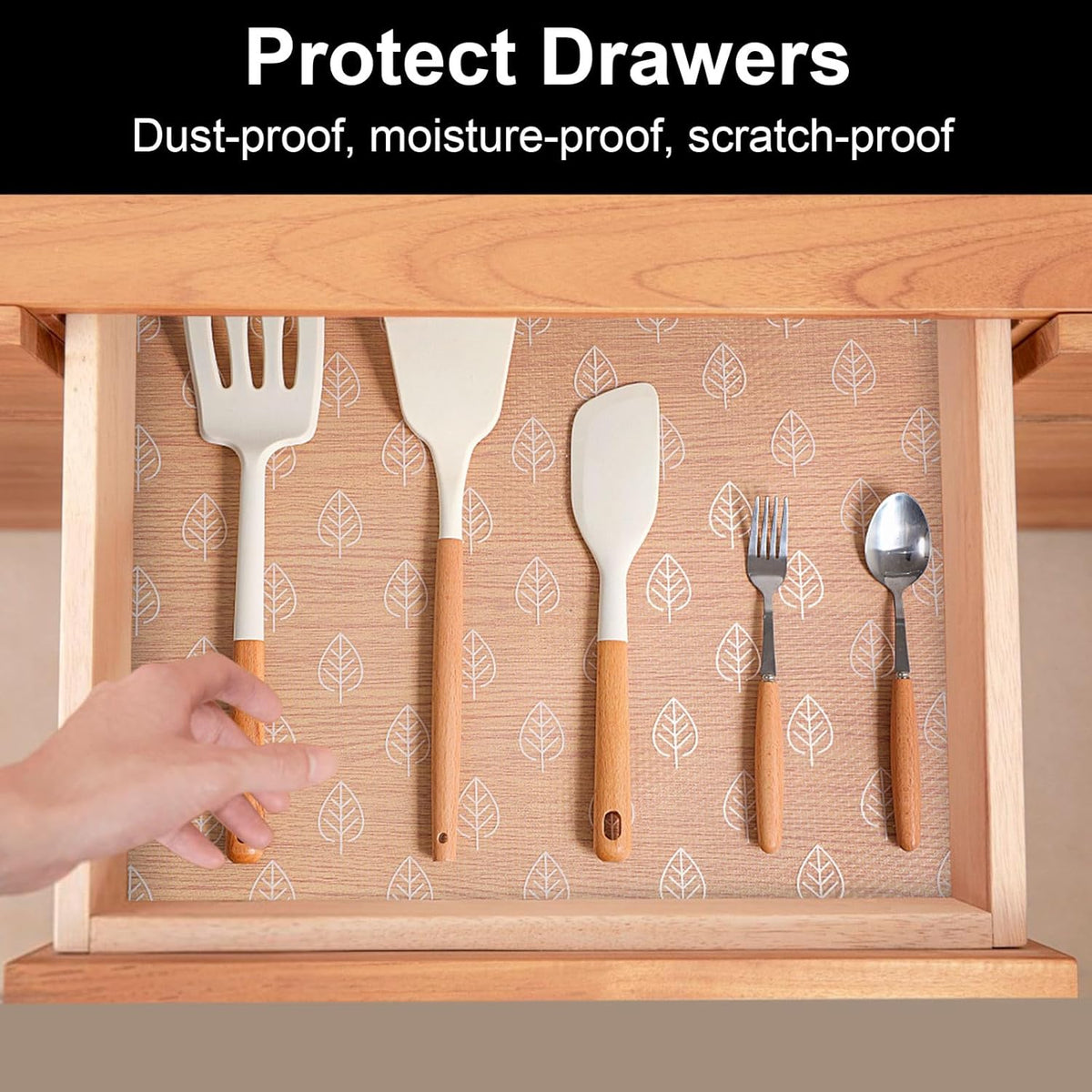 Cooyes Shelf Paper for Kitchen Cabinets Non Adhesive, Waterproof & Oil-Proof Kitchen Drawer Liner for Refrigerator Drawer Fridge Cupboard (23.6 Inch W x 354 Inch L)