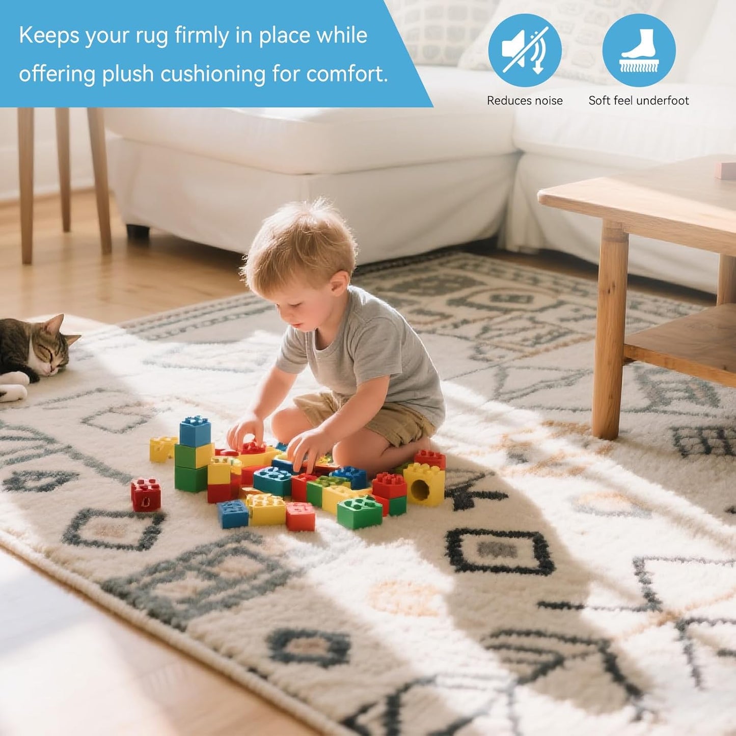Warmstar 2x8 FT Non Slip Rug Pad,100% Waterproof Felt Rug Pad for Hardwood Floors,1/4” Thick Soft Carpet Pad with Natural Rubber Backing, Secure Grip & Floor Protection