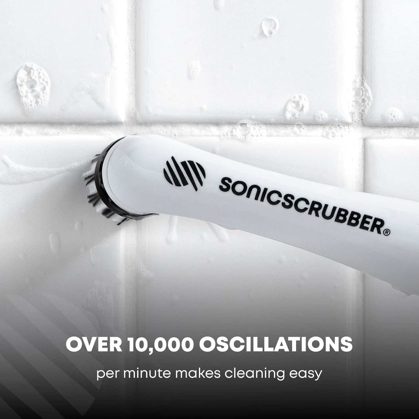 Household Cleaning Brush - Electric Scrubbing Brush - Home, Kitchen & Bathroom - Removes Mould & Cleans Grout (Washing-Up System)