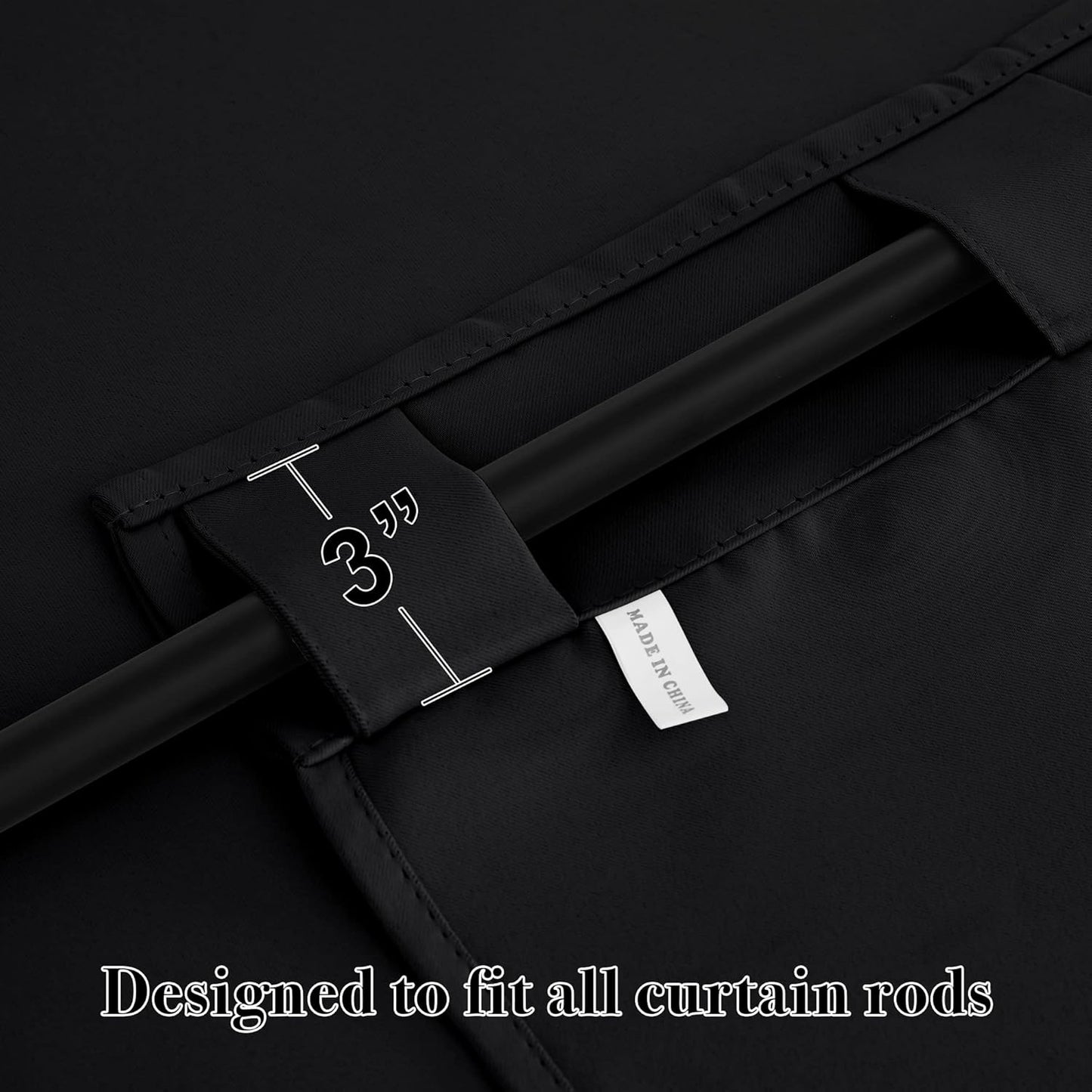 RYB HOME Bathroom Curtains Blackout - Thermal Insulating Privacy Small Window Curtains Short for Bedroom Basement Kitchen Kids Nursery Closet Cabinet, Wide 42 x Long 30 inches, 2 Panels, Black