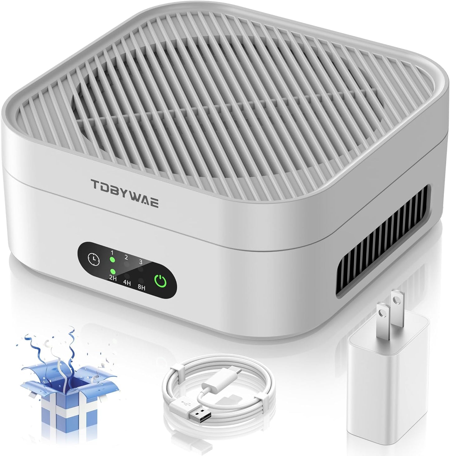Air Purifiers for Home Bedroom Up to 600 ft², True HEPA Air Purifier for Pets Dust Dander Pollen Odor Smoke, Portable Car Air Purifier for Travel(White)