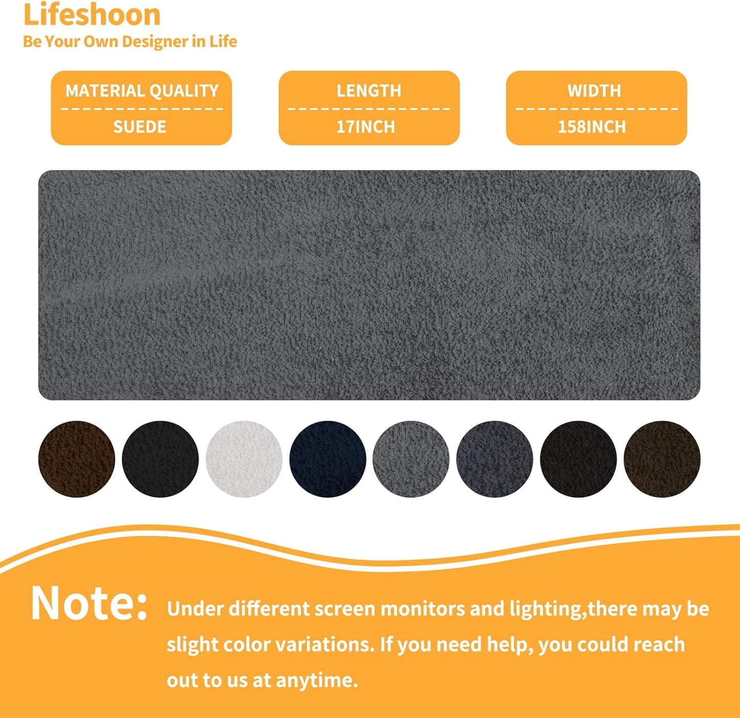 Fabric Repair Patches, 17X158 Inch Self-Adhesive Suede Patches Tape Durable, DIY Large Fabric Repair for Sofa, Couches, Furniture, Chair, Clothing （17X158 Inch, Grey）
