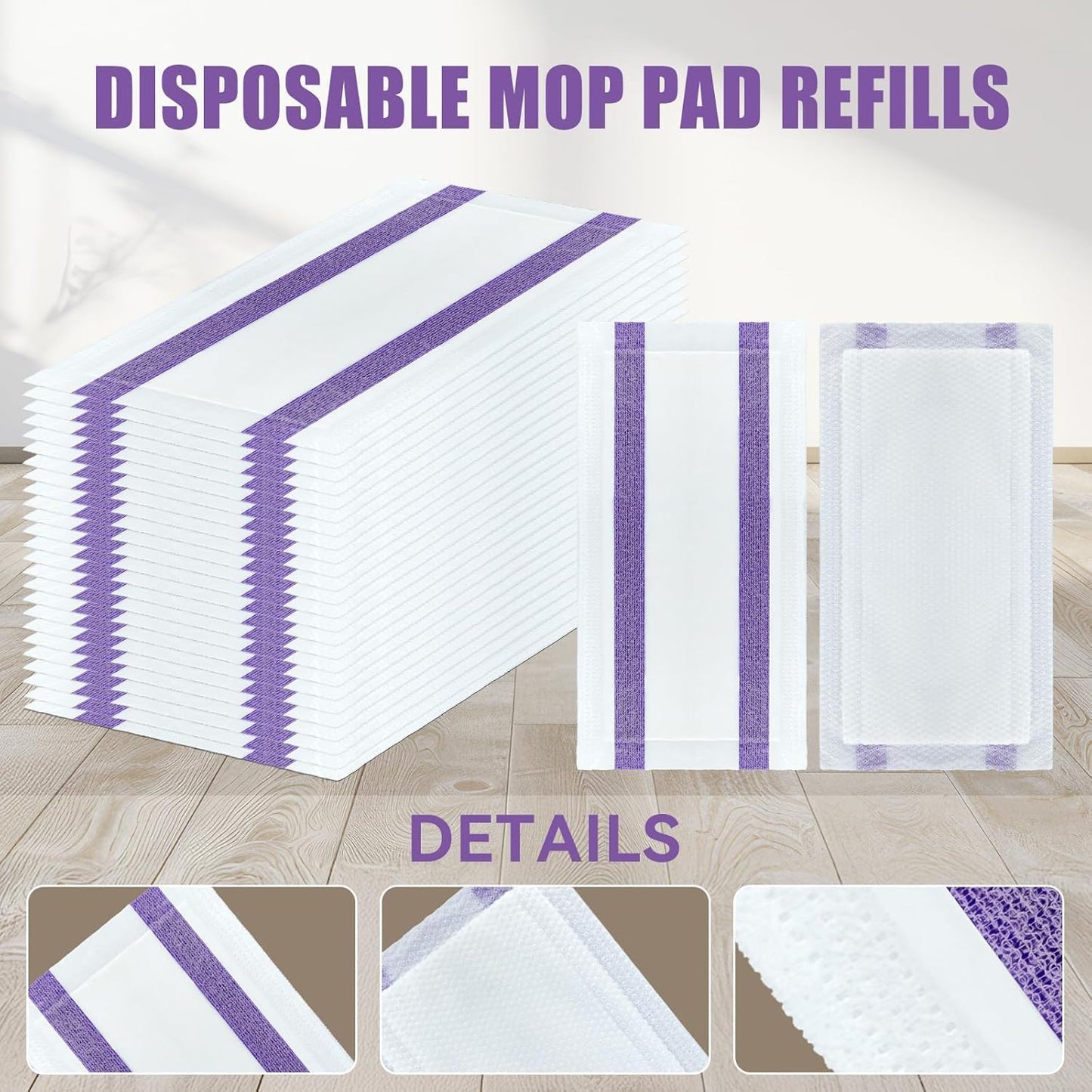 60 Count Disposable Wet Pads Refill for Swiffer Wet Jet Spray Mop,Wet Jet Pads for All Floor Types,Disposable Multi Surface Wet Jet Hardwood Floor Cleaner for swiffer Wet Pads Refill