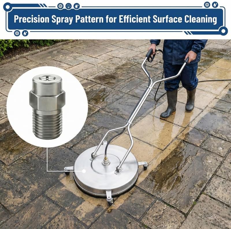 Surface Cleaner Tips Water Broom Spray Nozzles 0°/15°/25°/40° Angles, 304 - Image 7