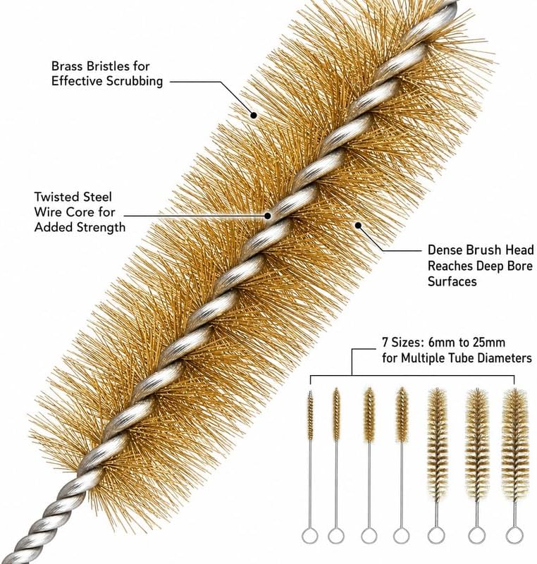 7 Pcs Brass Brush Set, Bottle Brush - Image 3
