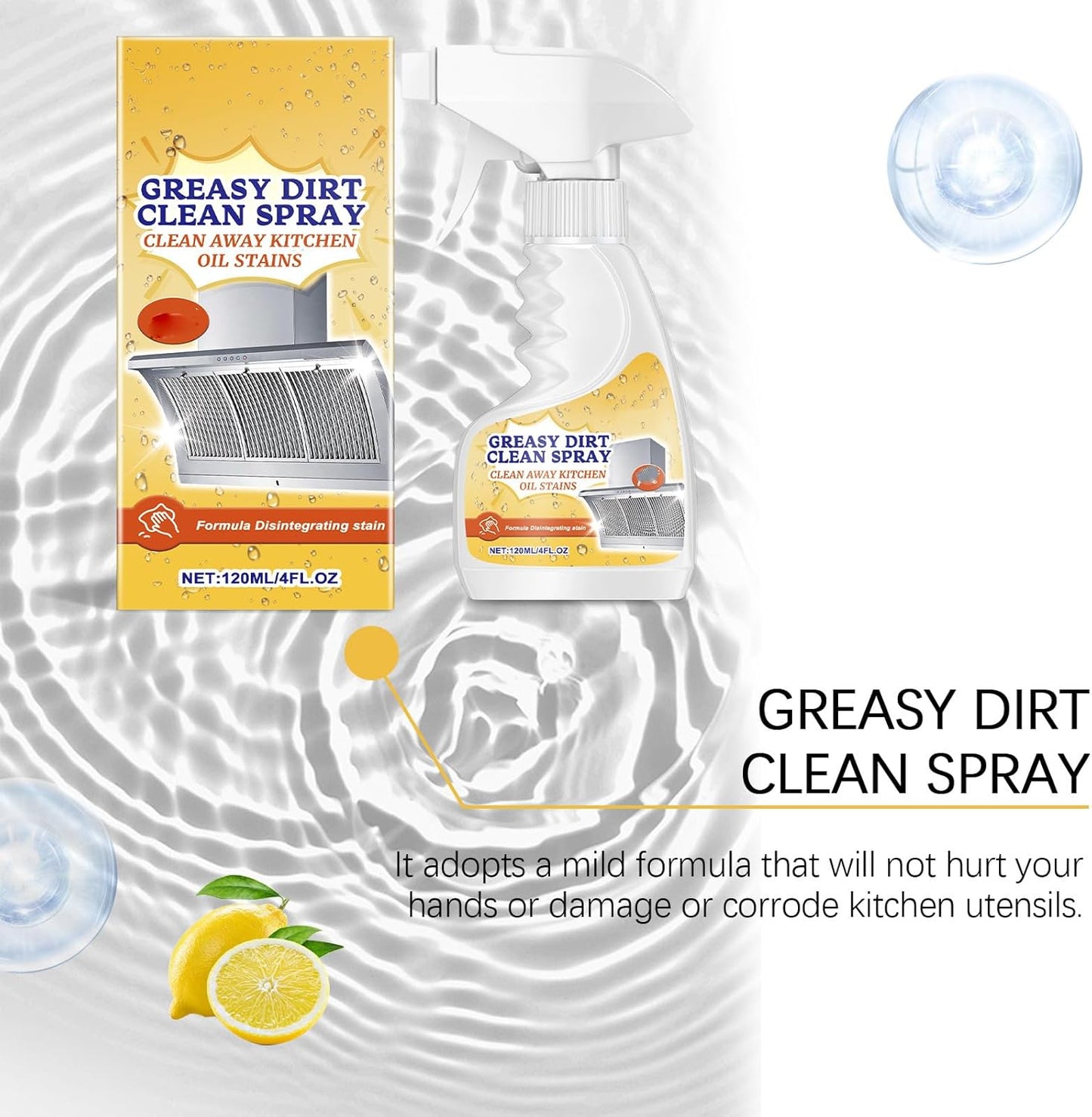 Multifunctional Powerful Kitchen Foam Cleaner, Rotateepic Foam Cleaner, Greasy Dirt Clean Spray, All-Purpose Heavy Duty Degreaser Cleaning Spray for Oven, Stove and Range Hood (3pcs)