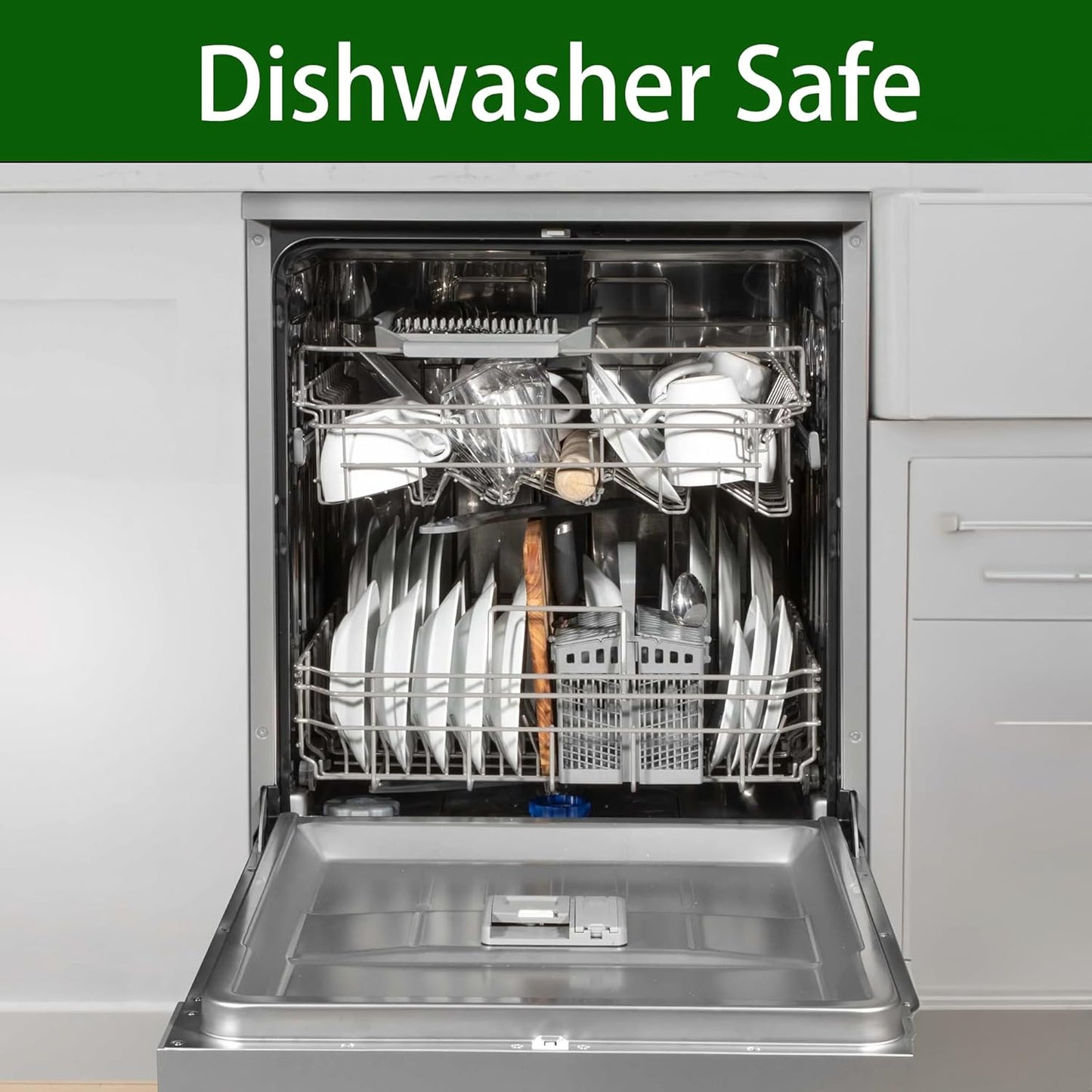 Silverware Organizer 2 Pieces Utenisl Organizer Holder Kitchen Drawer Organizer Plastic Silverware Tray for Drawer Flatware Organizer 5 Compartment White