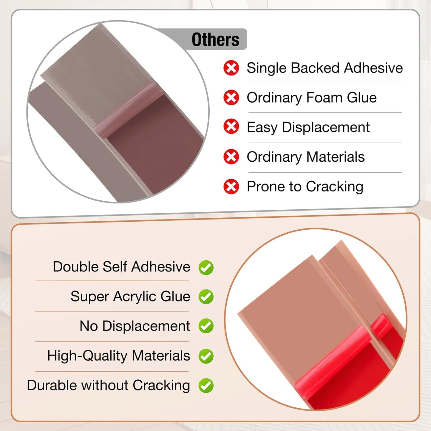 Floor Transition Strip Self Adhesive Vinyl Door Threshold for Doorways Carpet Edging Trim Overlap Edge Reducer for Laminate Floor, Carpet, Tile (Grayish Brown Wood Grain, 2/5" to 3/5", 6.6Ft)