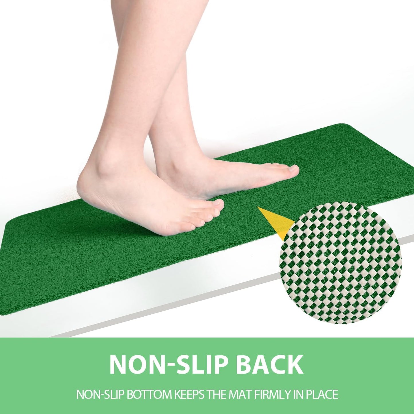 Non-Slip Bathtub Mat, Anti Slip Shower Mat, Fast Drying Bathtub Mats, Foot Scrubber Mat, Anti Slip Mat for Tub, Floor, Bathroom, Kitchen, Home, Hotel (Dark Green 24"×24")