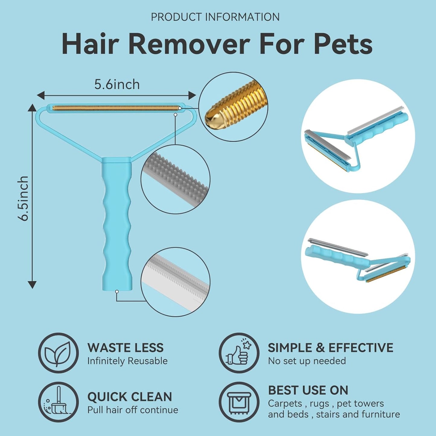 Carpet Rake,Lint Remover,Carpet Rake for Pet Hair Removal,Lint Brush,Lint Shaver for Carpets, Car Mat,Couch,Pet Bed,Furniture & Rug(3-Pack)