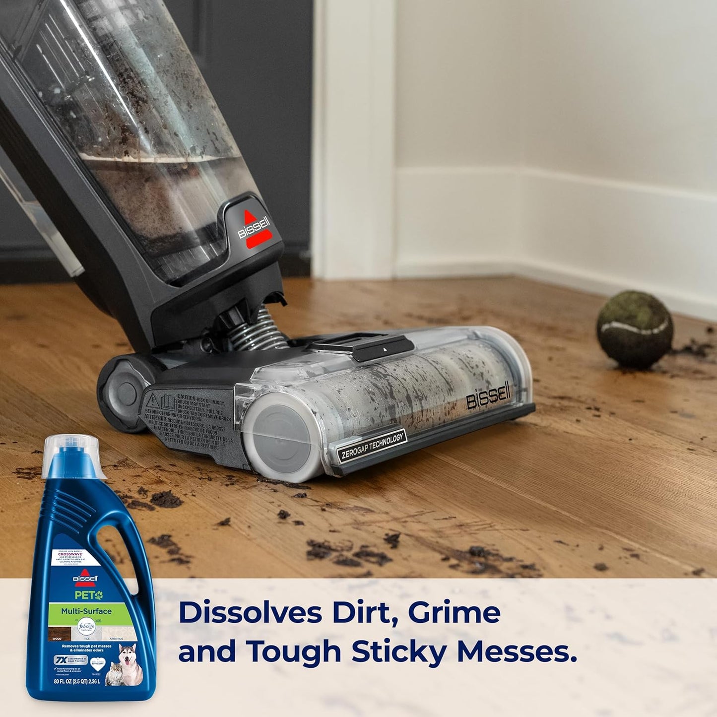 Bissell Multi-Surface Pet Formula with Febreze Freshness for Crosswave, 2295L, 80 oz, Safe to use on Sealed Hard Floors and Area Rugs, Removes Tough Pet Messes, and Eliminates Odors. Febreze Freshness