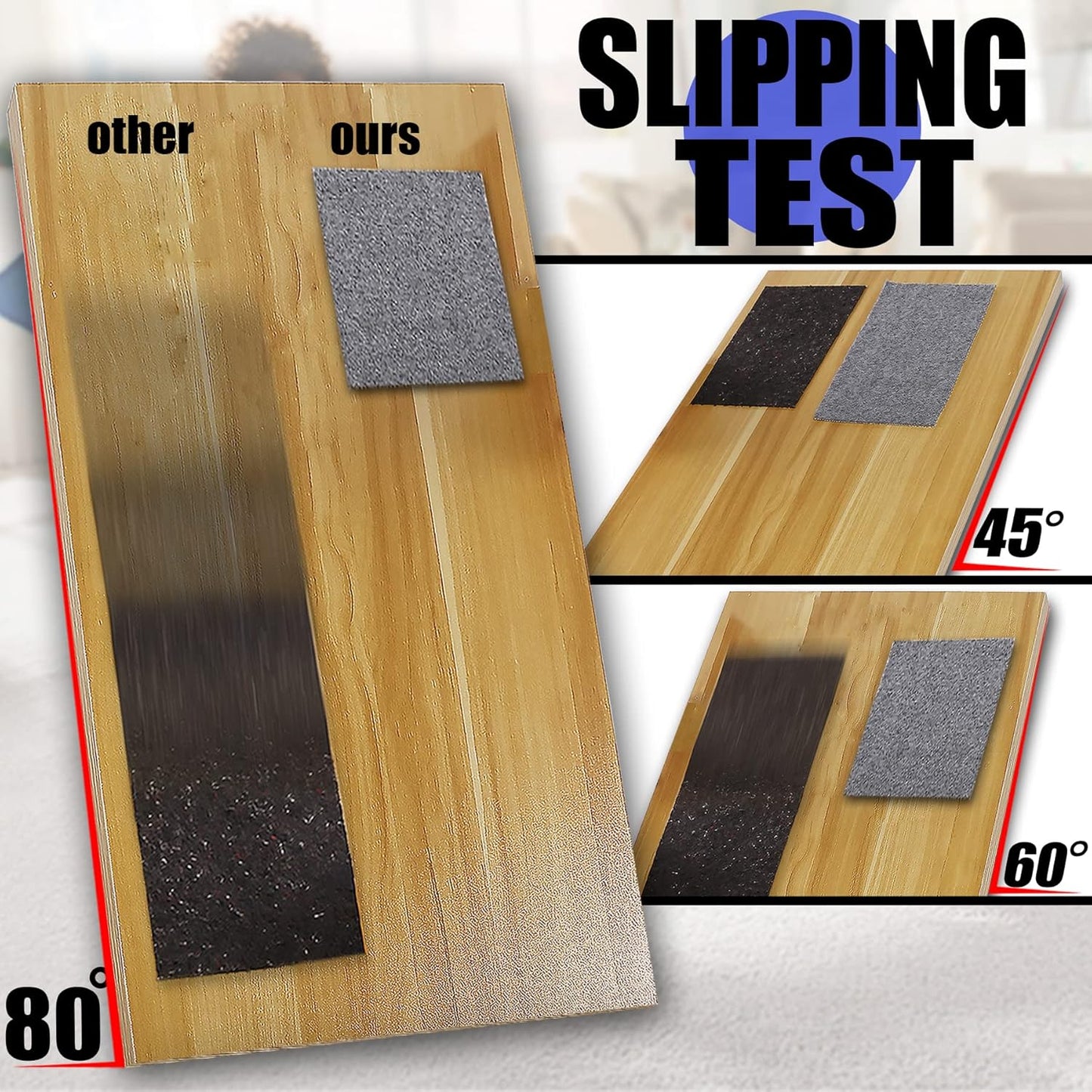 Non Slip Rug Pad Grippers - 8x11, 1/4" Thick, Felt + Rubber Double Layers Area Carpet Mat Tap, Provides Protection and Cushioning for Hardwood or Tile Floors