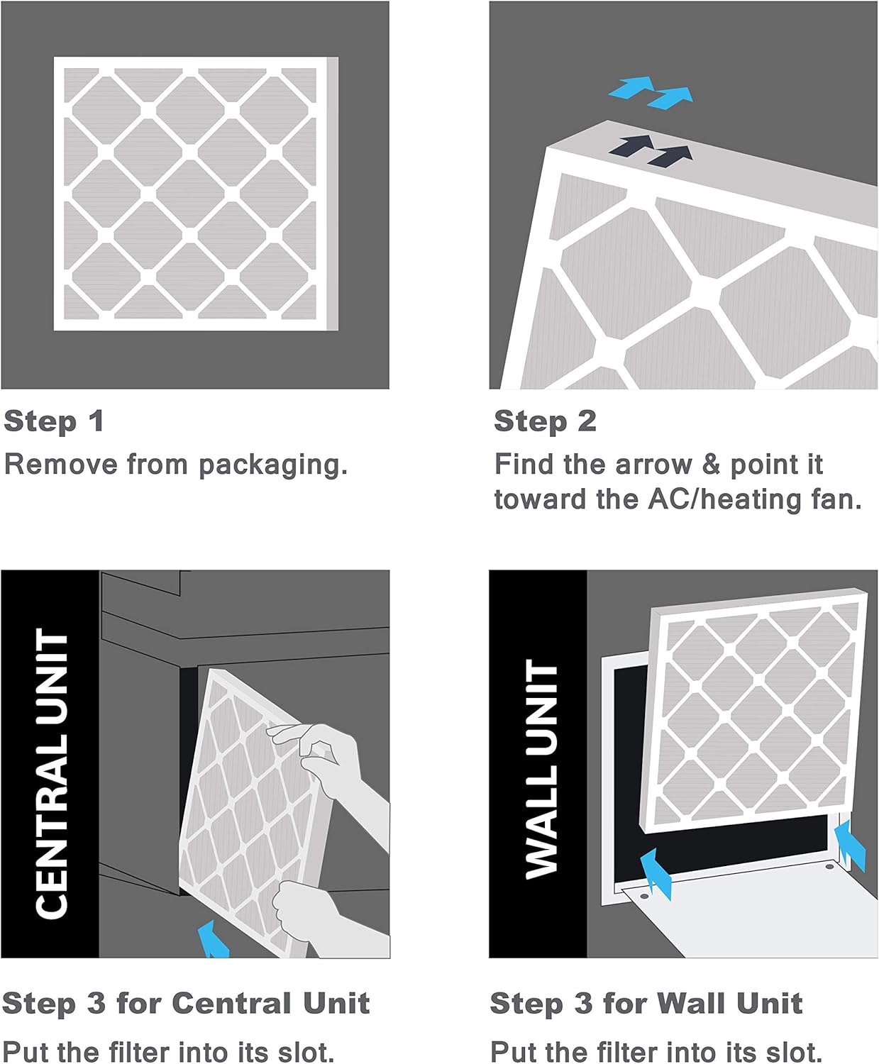 Aerostar Air Filters 16x28x1 MERV 8,Healthier Air For Your Home, 16" x 28" x 3/4", Box of 6