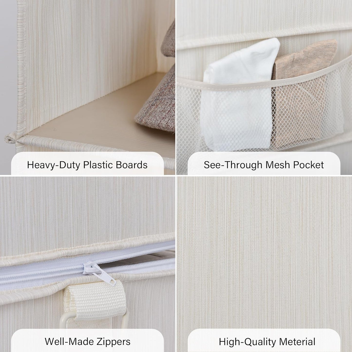 StorageWorks 6-Shelf Closet Organizers, Two 3-Shelf Separable Hanging Shelves for Closet, 12" D x 12" W x 48 ¼"H, Mixing of Beige, White & Ivory