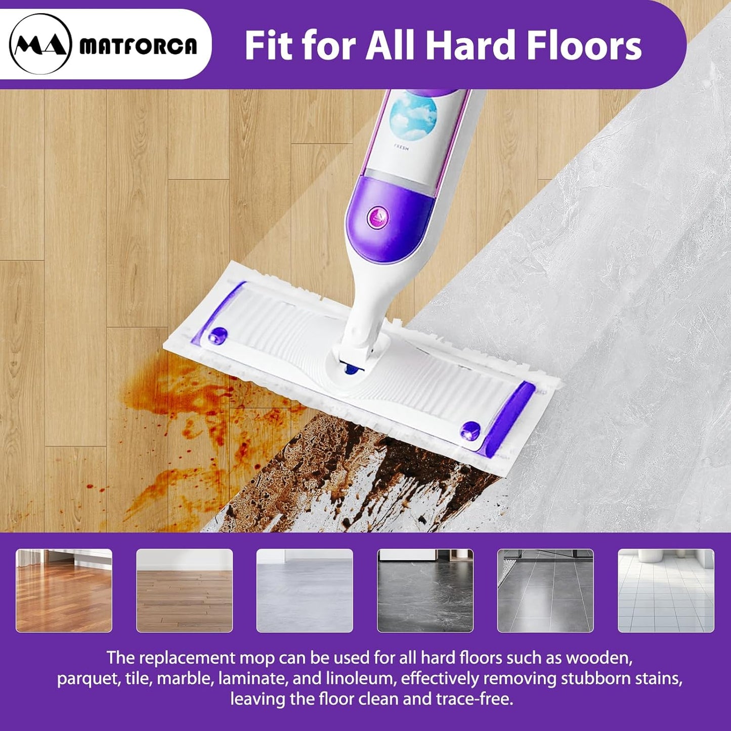 6 Pack Swiffer Power Mop Pads – Disposable Wet Mop Refills for Swiffer Power Mop, Super Absorbent Pads for Cleaning Floors, Compatible with Swiffer WetJet and Power Mop Models