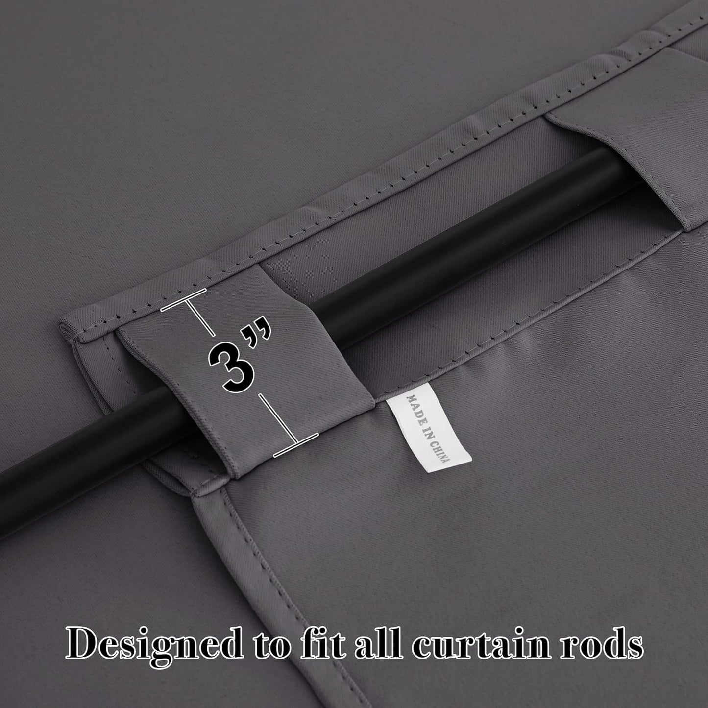 RYB HOME Blackout Curtains for Bedroom - Thermal Insulated Light Block Window Curtains, Back Tab Top Kitchen Drape Panels, Wide 42 x Long 45, Grey, 1 Pair
