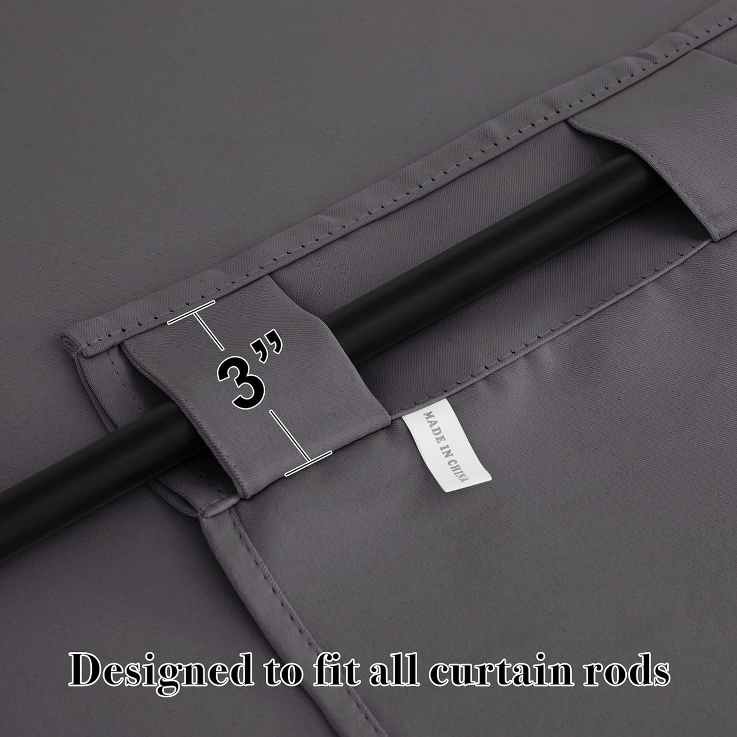 RYB HOME Blackout Curtains for Kitchen, Room Darkening Half Window Treatment Energy Saving Privacy Valances Tiers for Bedroom Bathroom Dining Room, Grey, W42 x L36 inch, 2 Panels