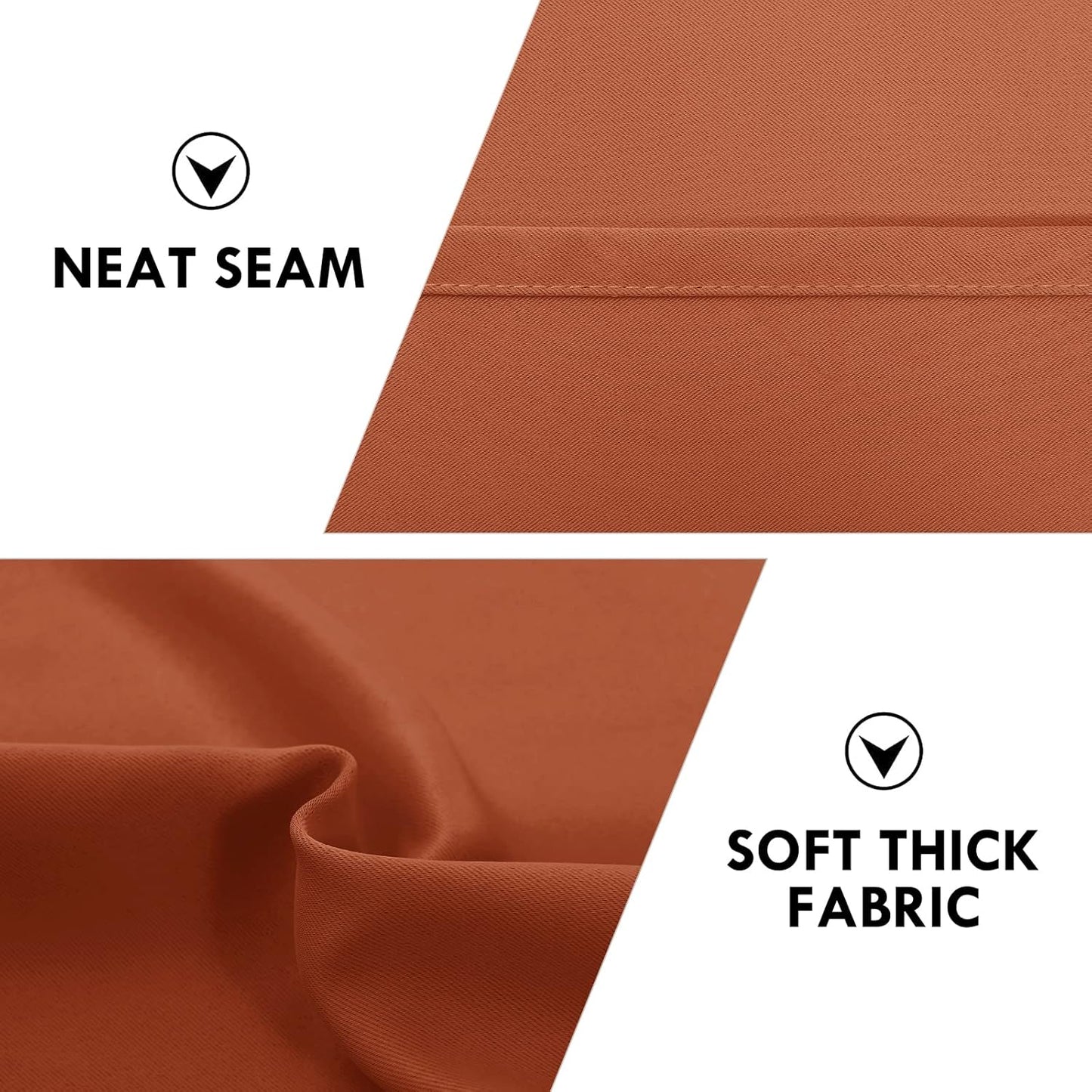 DWCN Blackout Curtains Thermal Insulated, Energy Saving & Noise Reducing Bedroom and Living Room Curtains, Burnt Ochre, W 38x L 54 Inch, Set of 2 Rod Pocket Curtain Panels
